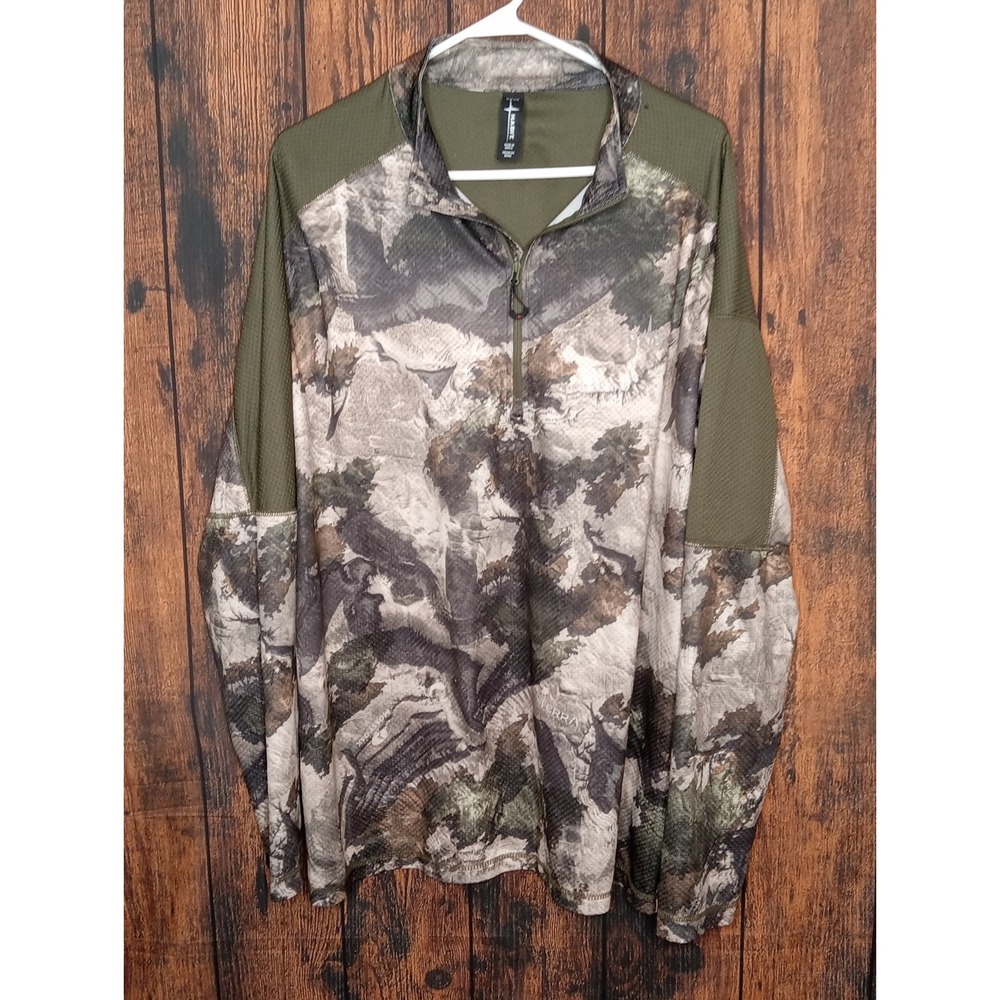 Habit Men's 1/4 Zip Pullover Long Sleeve Sweater‎ Size XL Mossy Oak Camo
